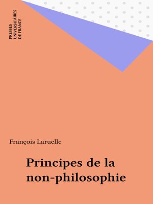 cover image of Principes de la non-philosophie